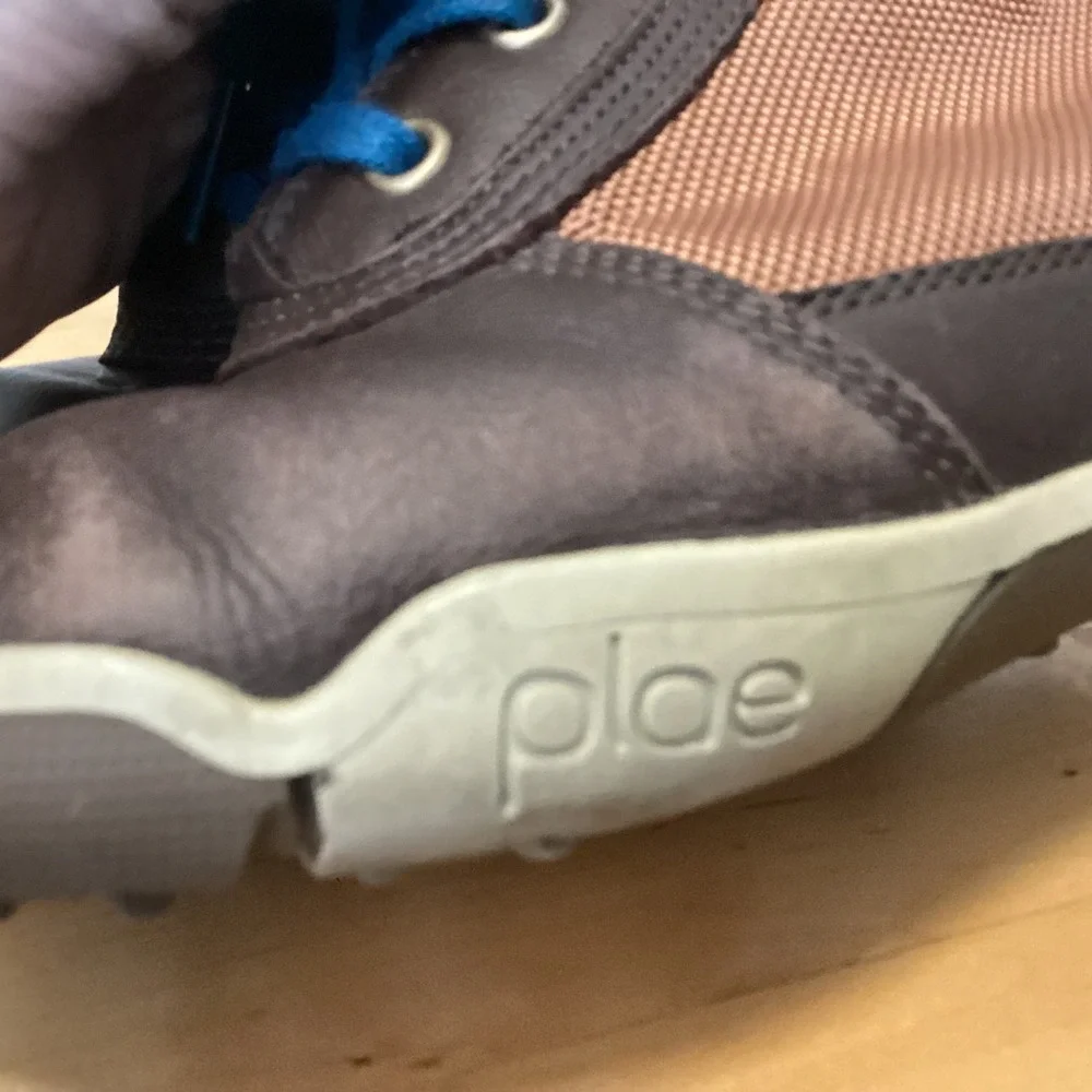 Plae‎ Noel Waterproof Boots Kids Size 12 Brown Blue Leather eVent Winter Shoes